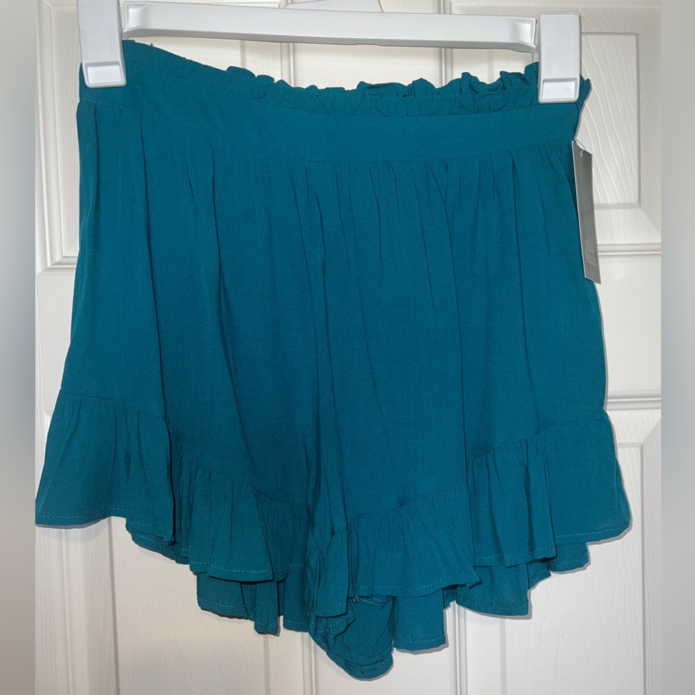 ☀️ NWT! Teal Summer Ruffle Shorts - Picture 5 of 7